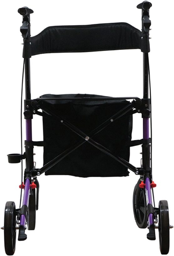 Aidapt Deluxe Fold Flat Rollator, Purple and Black - Image 3