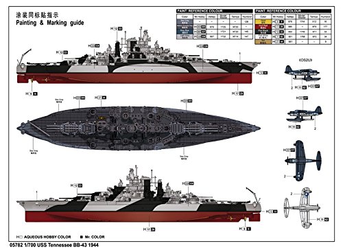 Trumpeter 1:700 - USS Tennessee BB-43 (1944), Various, 1.22 inches - Image 4