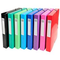 Exacompta Iderama Filing Box, 40mm Spine, A4 - Assorted Colours, Pack of 8