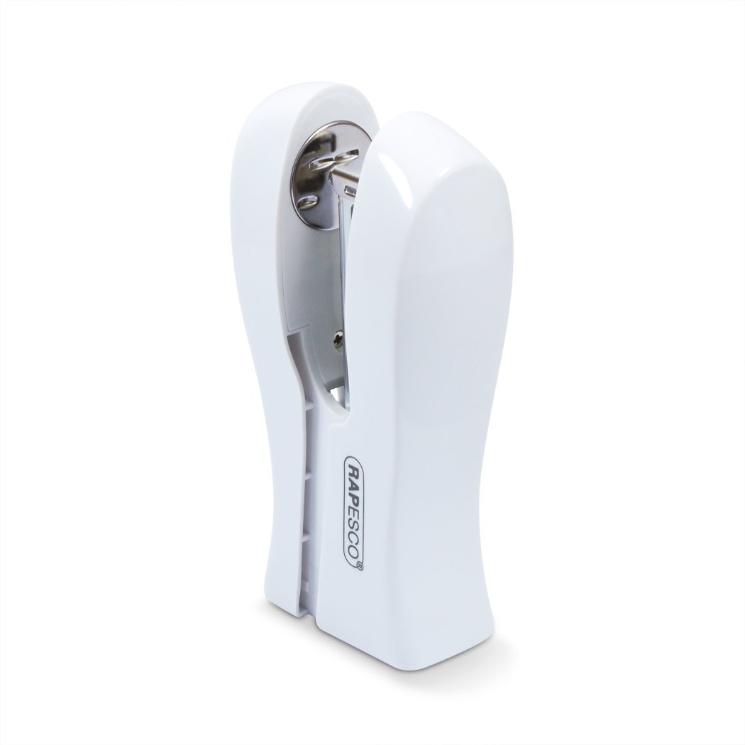 Rapesco 1319 Stand Up/Space-Saving Stapler, 20 Sheet Capacity, White