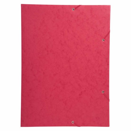 Exacompta - Ref. 59503E - Elastic folder with 3 flaps glossy card 600 gsm - A3 - Red