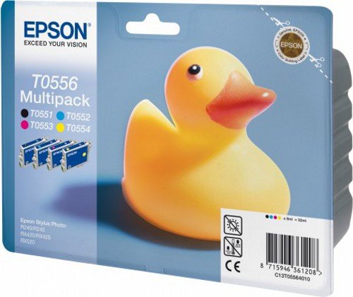 Epson T055640 original multipack comprising T0551 black T0552 cyan blue T0553 magenta red T0554 yellow for Stylus Photo R240/RX420/RX520 - Image 2