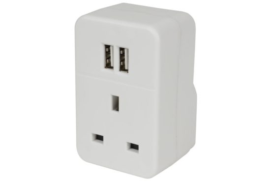 Plug Through UK Mains Adaptor With Dual USB Ports - Image 3