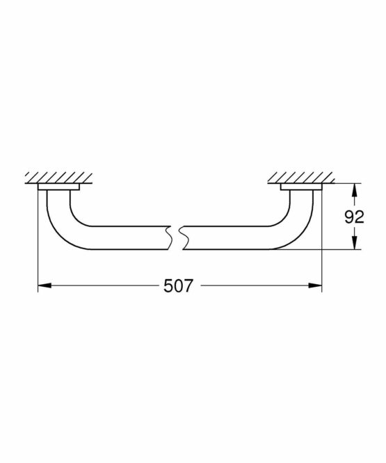 Grohe 40421001 Bath Handle, 450 mm - Silver, 1 Pack - Image 2