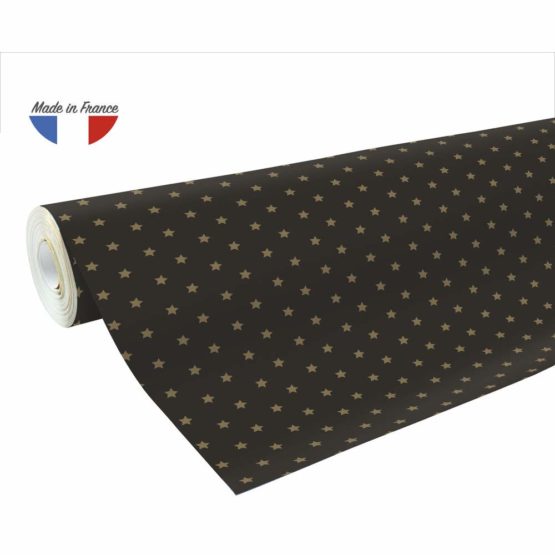 Clairefontaine Christmas Alliance Long Roll Wrapping Paper, 50 m x 0.70 m - Gold Stars