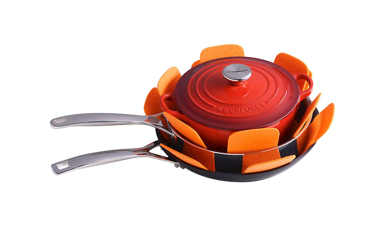 Le Creuset Set of 3 Utensil protectors, Adapted for all types of casseroles Volcanic, 45901400900002, 41x41x0.04 cm - Image 3