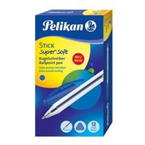 Pelikan Stick Ballpoint Pen Super Soft, 12 Pieces, blue