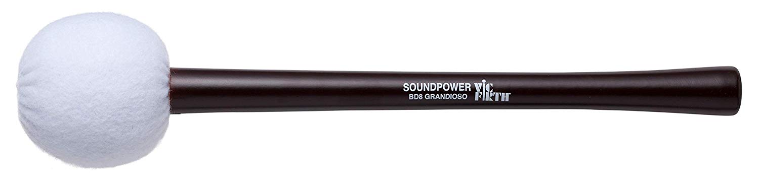 Vic FIrth - Soundpower® Bass Drum Beater BD8 - Grandioso - Single Beater, White, BD8 Garandioso