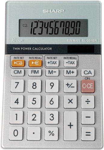 Sharp EL 331 ERB Currency conversion, desktop Calculator, Grey