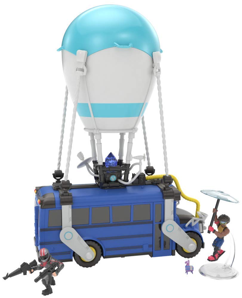 Fortnite Battle Royale Collection Battle Bus and 2 Exclusive Figures Funk Ops and Burnout, Blue
