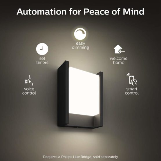 Philips Hue Fuzo White LED Smart Outdoor Wall Light [Regular], Works with Alexa, Google Assistant and Apple Homekit - Image 2
