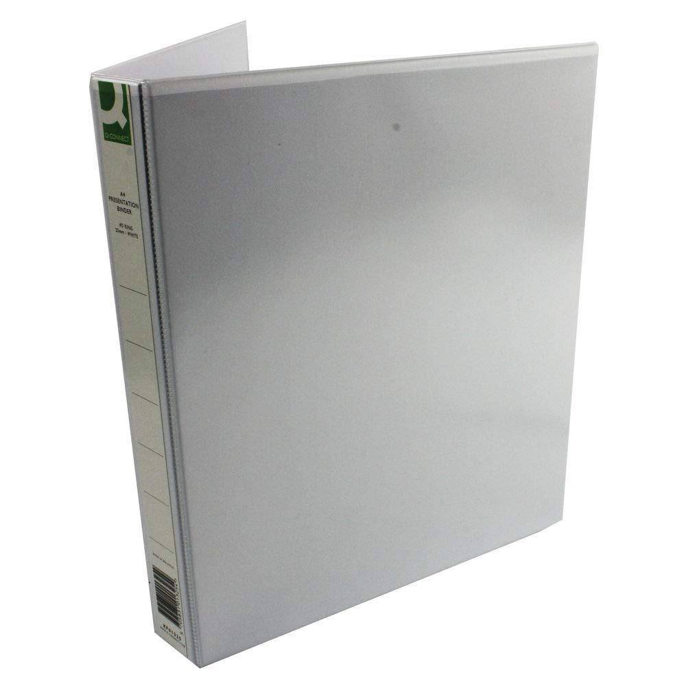 Q-Connect KF01325Q Presentation 4D-Ring Binder 25mm A4 - White (Pack of 6), 25 mm - Image 2