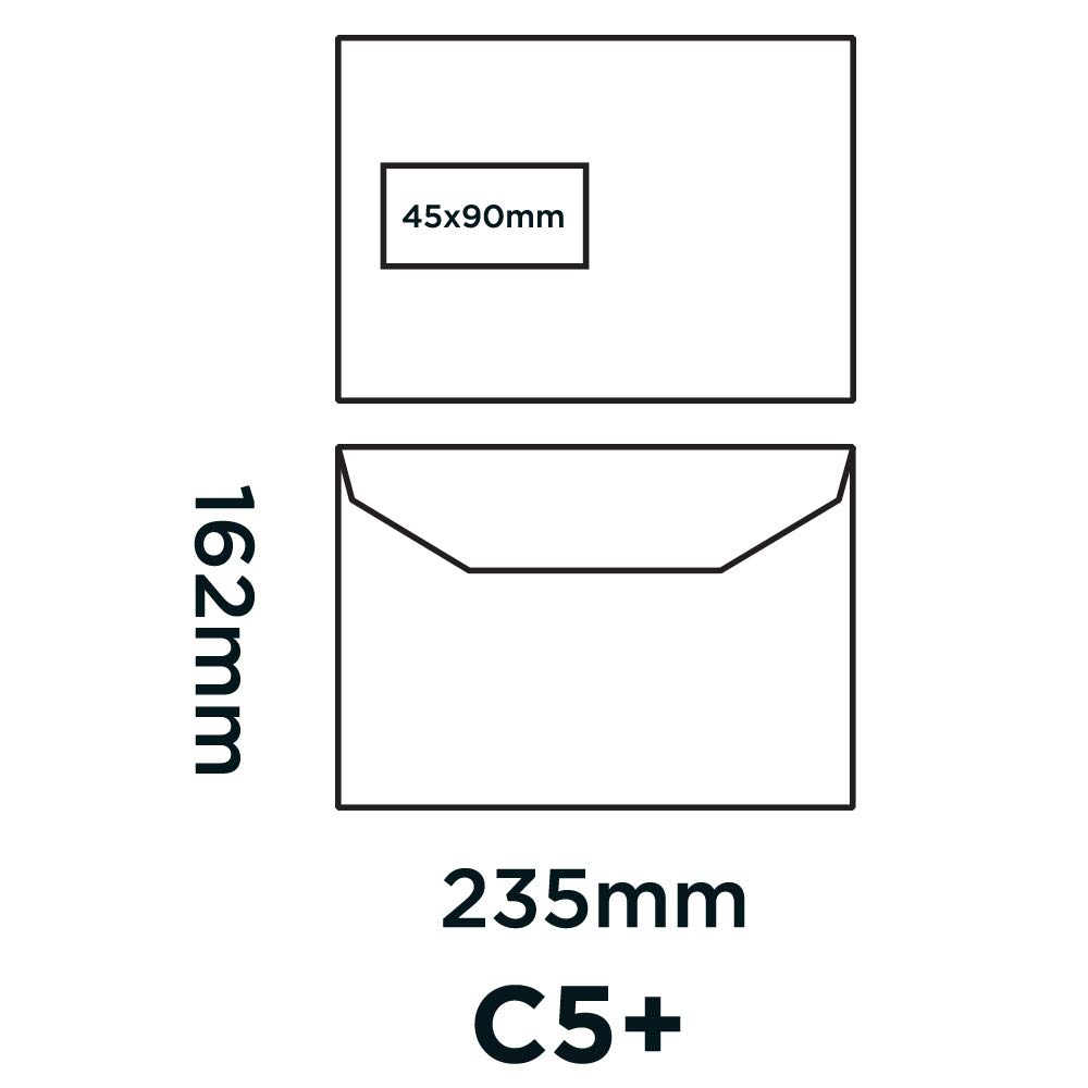Blake Purely Everyday C5+ 162 x 235 mm 90 gsm Gummed Mailer Window Envelopes (4408) White - Pack of 500 - Image 2