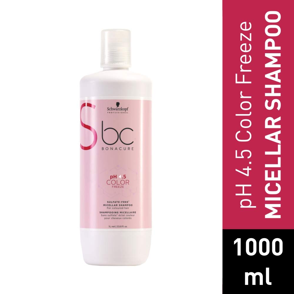 Schwarzkopf Professional Bonacure Color Freeze Ph 4.5 Micellar Sulfate Free Shampoo, Fresh, 1000 ml, no Colour, 1 l (Pack of 1)