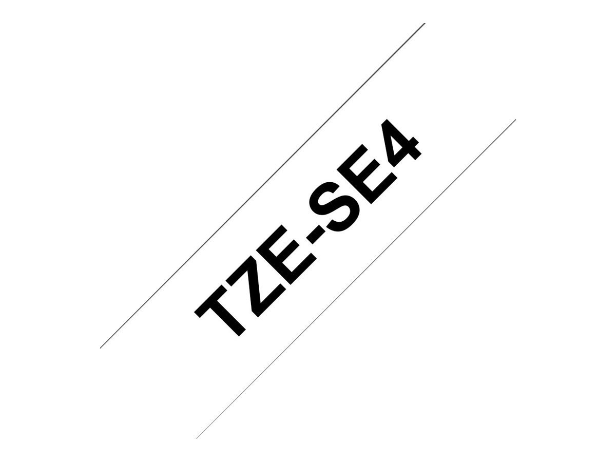 Brother TZe-SE4 Labelling Tape Cassette, Black on White, 18mm (W) x 8M (L), Security, Brother Genuine Supplies - Image 2