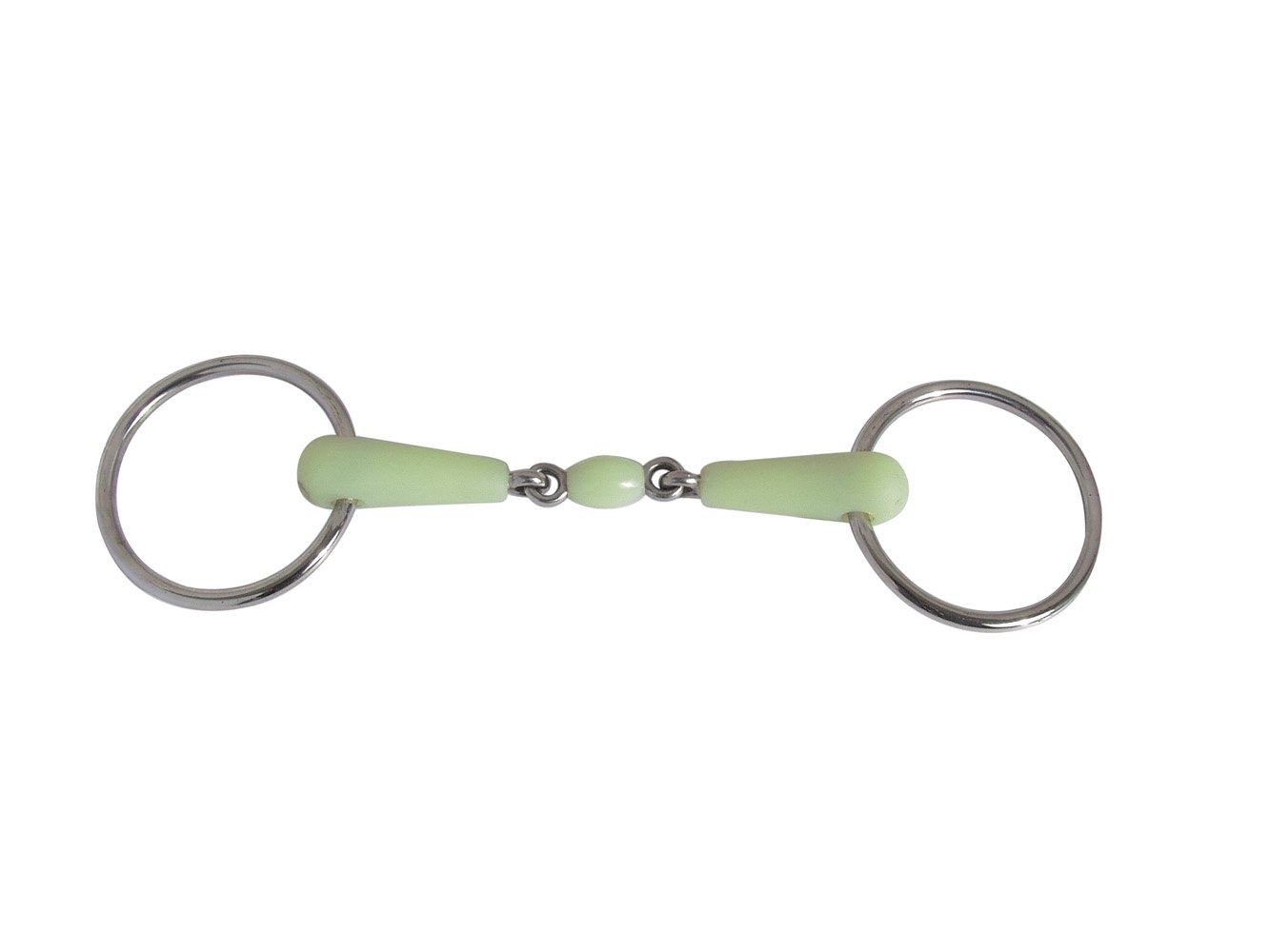 PFIFF Double Jointed Mouth Bit - 14.5 cm, Silver/Offwhite, 14,5 cm