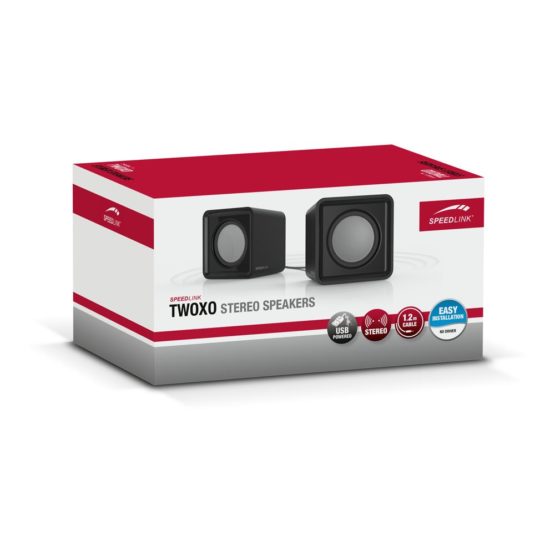 SPEEDLINK SL-810004-BK Twoxo Stereo Compact Cube designed USB Powered 5W Speakers –3.5mm jack for use with PC, tablet or smartphone – Multimedia sound for music, games and video - Black - Image 4