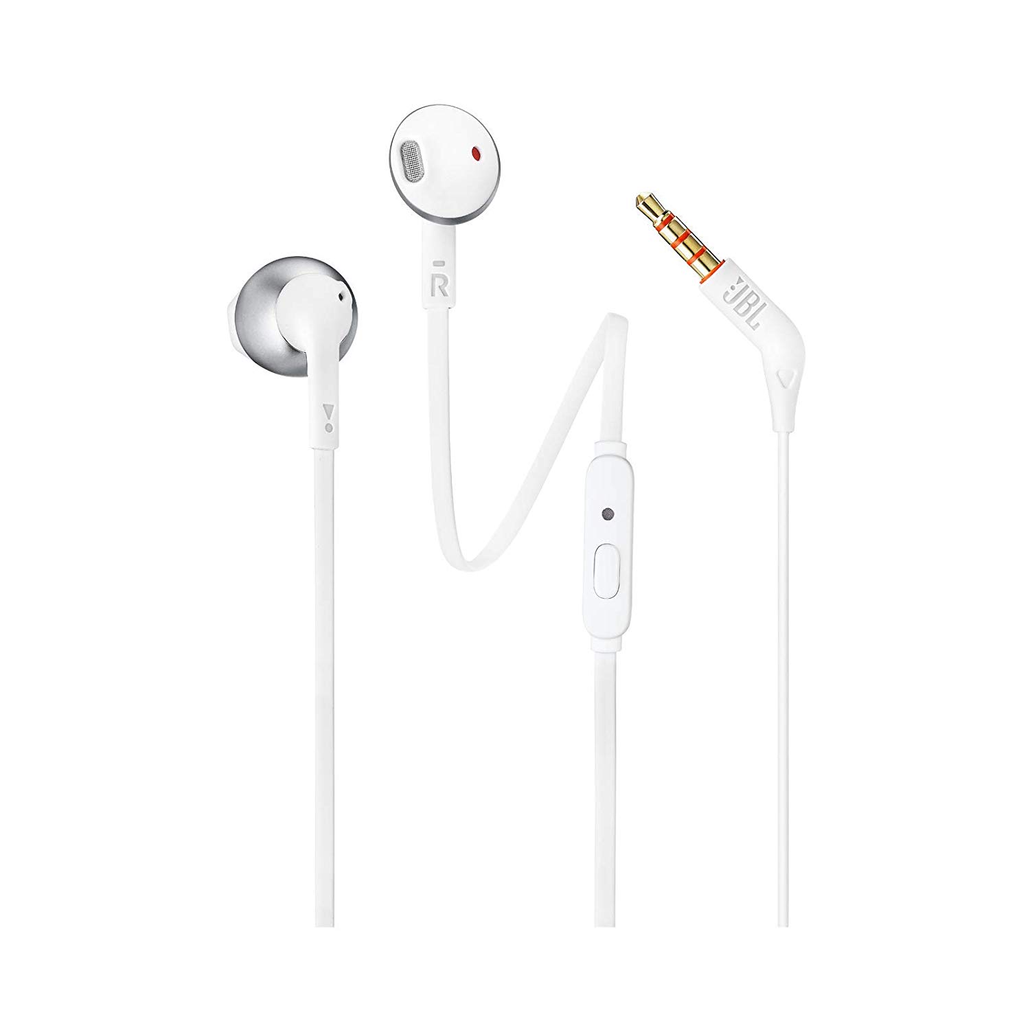 JBL T205 Earbud Headphones - Chrome