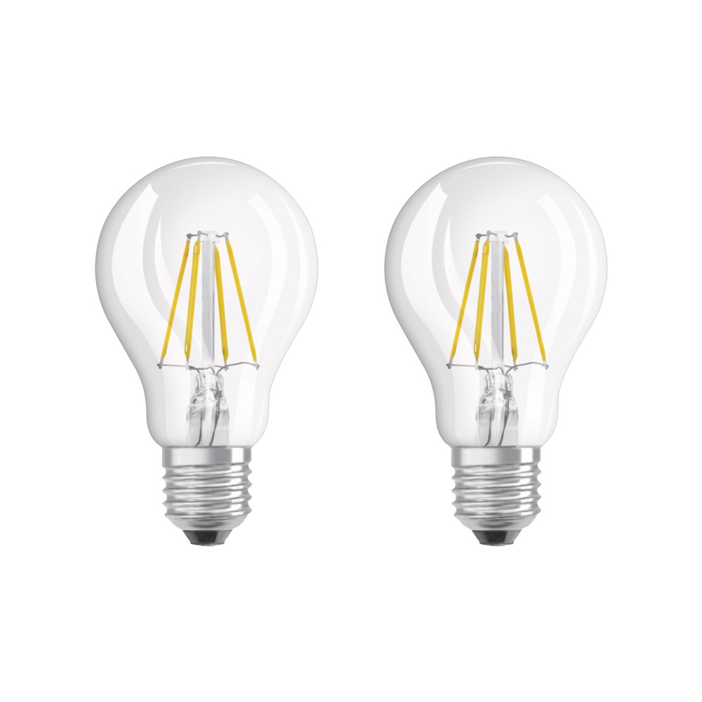 OSRAM LED Base Classic A/LED lamp, Classic Bulb Shape, in Filament Style, with Screw Base: E27, 4 W, 220…240 V