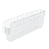 Akro-Mils 30844 ShelfMax 8 Plastic Nesting Shelf Bin Box, 24-Inch x 4-Inch x 8-Inch, Clear, 8-Pack, Red