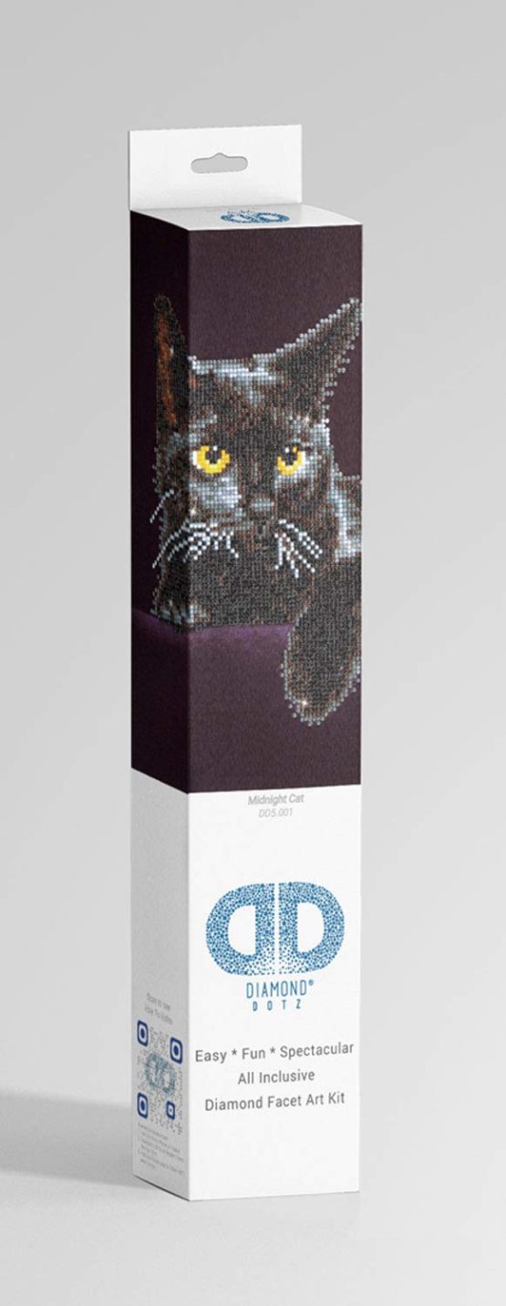 DIAMOND DOTZ Painting, Beginner Kit, Midnight Cat, 35.5 x 27.9cm - Image 3