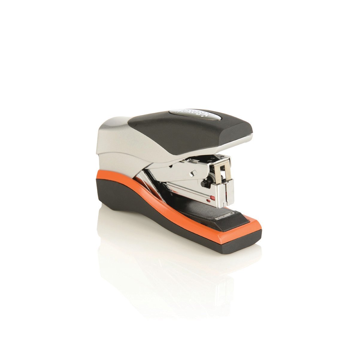 Rexel Optima 40 Compact Low Force Stapler, 40 Sheet Capacity, Flat Clinch Stapling, 26/6 Staples Included, Silver/Black, 2103357 - Image 2