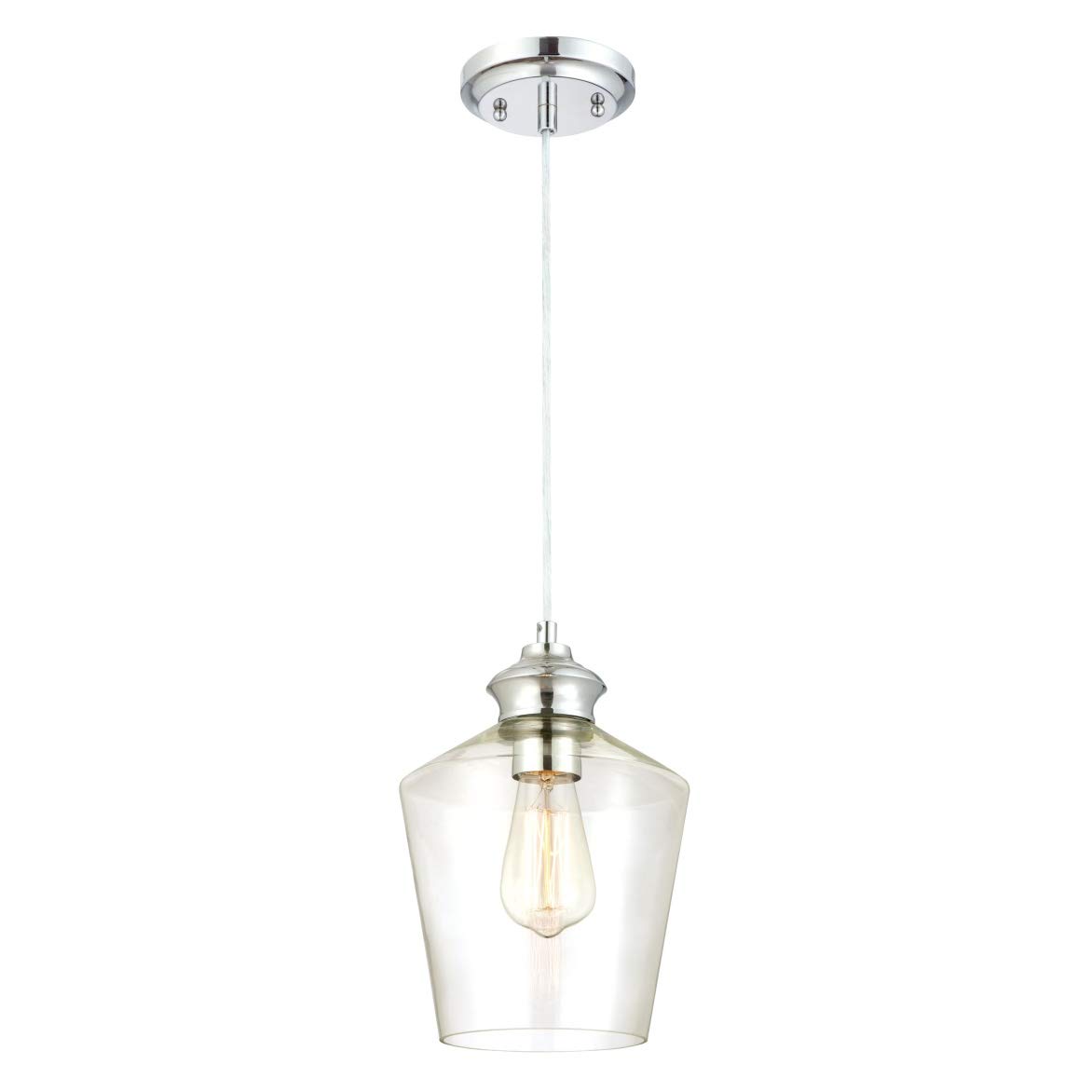 62055 One-Light Indoor Pendant, Chrome Finish with Clear Glass
