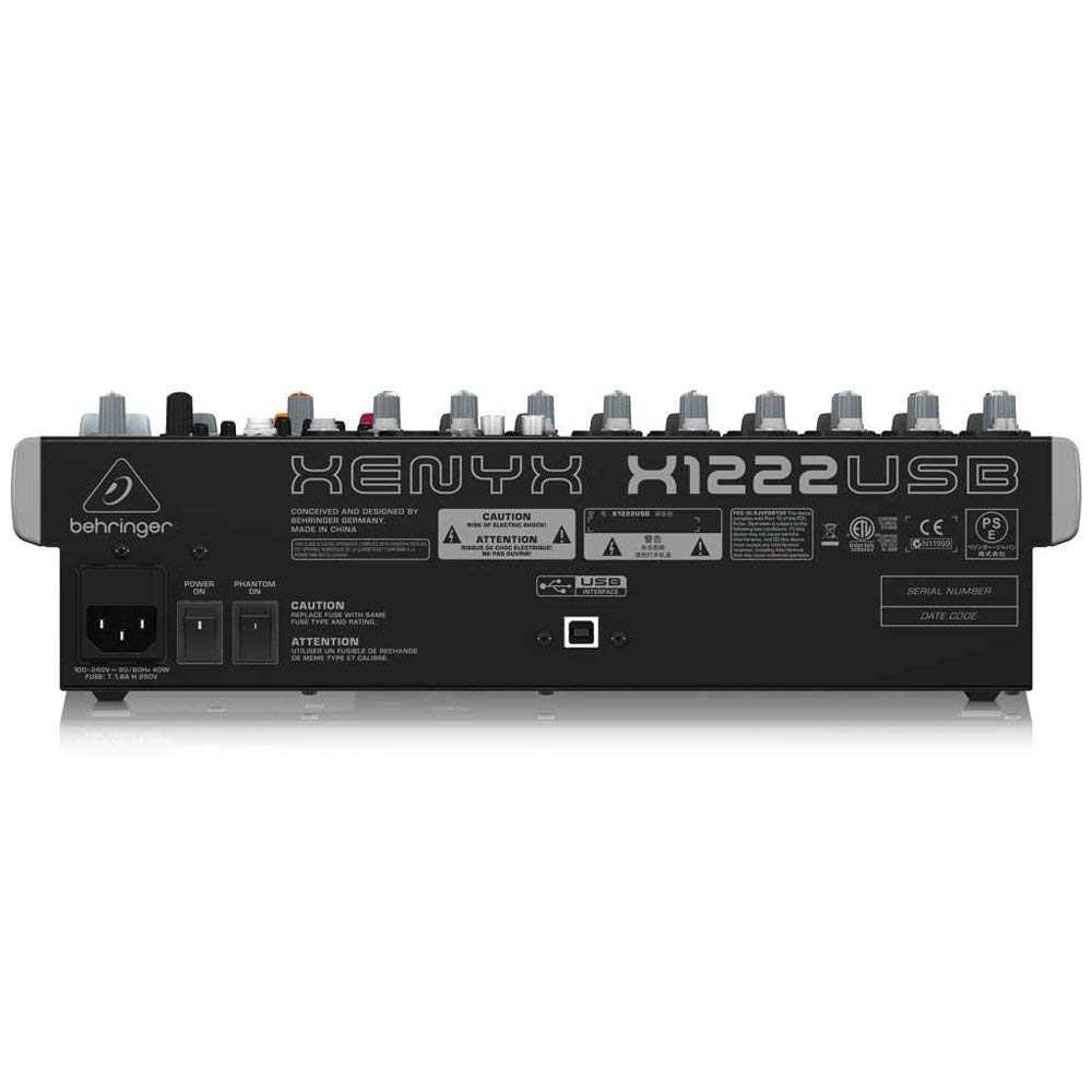 Behringer XENYX X1222USB Premium 16-Input 2/2-Bus Mixer with XENYX Mic Preamps and Compressors, British EQ - Image 3