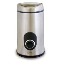 KitchenPerfected 150W 50g Spice & Coffee Grinder / One Touch Operation / Quiet Motor / Stainless Steel Blades / Transparent Lid / Safety Cut-Off / Safety Locking Lid - Brushed Steel - E5602SS