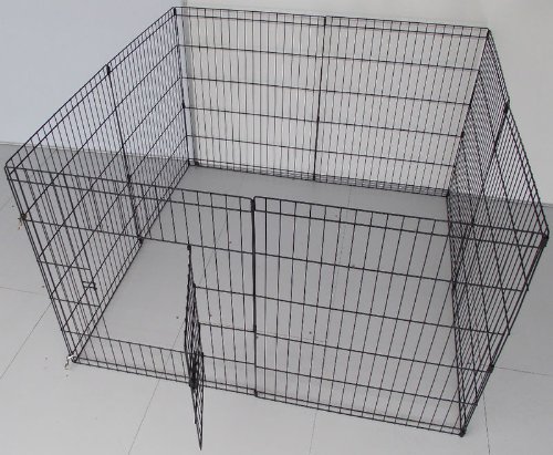 BUNNY BUSINESS 8 Panel Playpen Suitable for Rabbits/Guineas/Dogs and Cats, Medium, Black - Image 2