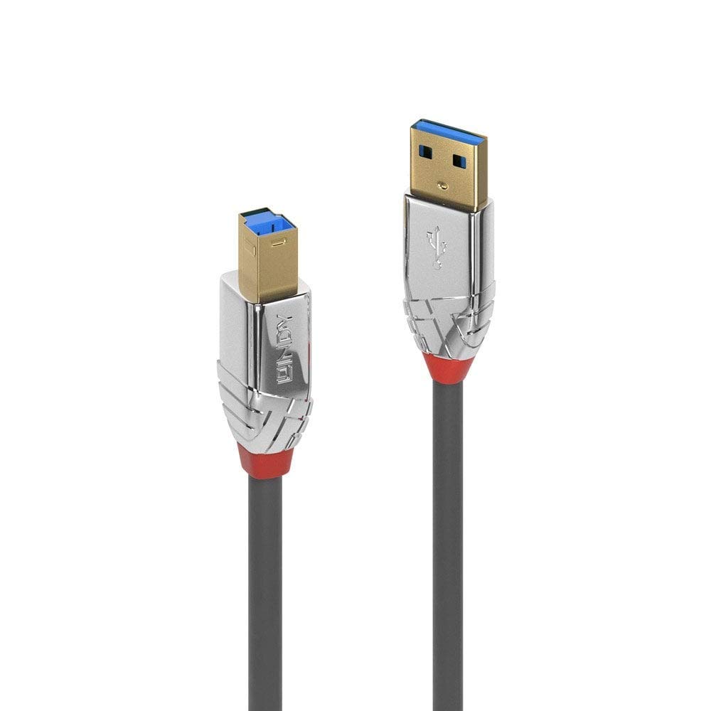 Lindy 5m USB B 3.0 Cable, USB-A Male to USB-B 3.0 Male Type B, Monitor, for External Hard Drive Scanner, Printer, Cromo Line