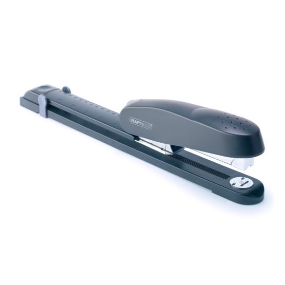 Rapesco 1281 790 Front Loading Long Arm Stapler with 10,000 26/8 mm Staples, 50 Sheet Capacity, Black - Image 2