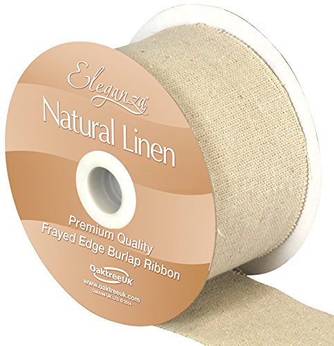 Eleganza Linen Frayed Edge 50mm x 10m Natural No.02,Beige