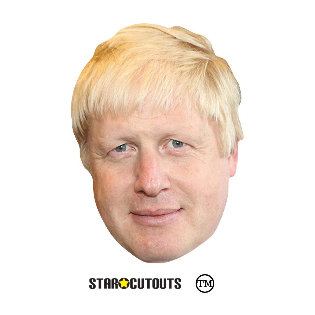 Star Cutouts SM346 Boris Johnson Cardboard Face Mask - Political Costume Fancy Dress, Regular