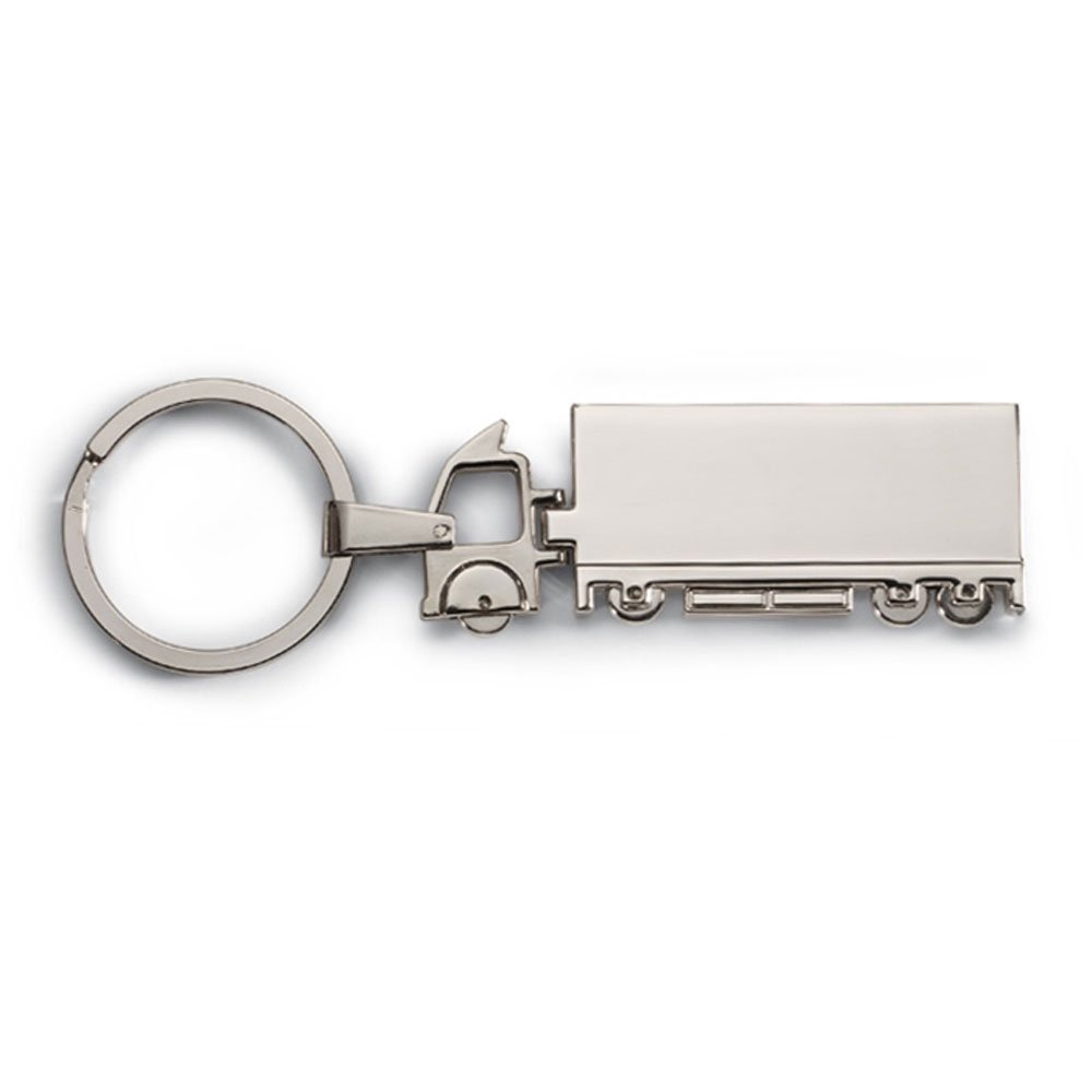 eBuyGB Silver Metal Stocking Filler Gift Keyring, 10 cm (Truck)