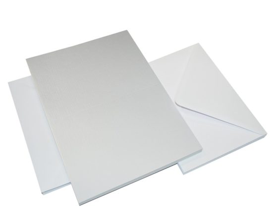 Craft UK 2251 C5 Linen Card and Envelope pack of 25 - White