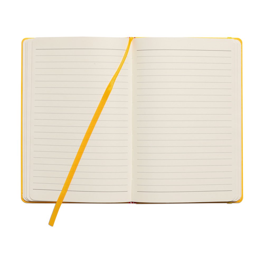 eBuyGB A6 Coloured Hardback Lined Paper Notebook, Yellow 1301208, Pack of 1 - Image 2