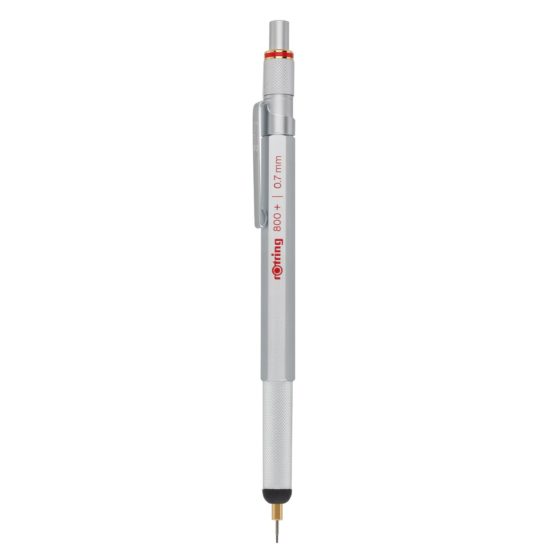 Rotring RO800+ Mechanical Pencil with Stylus 0.7mm - Silver Barrel - Image 3