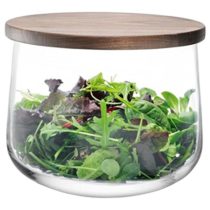 LSA CJ02 City Bowl & Walnut Lid Ø22 cm Clear **
