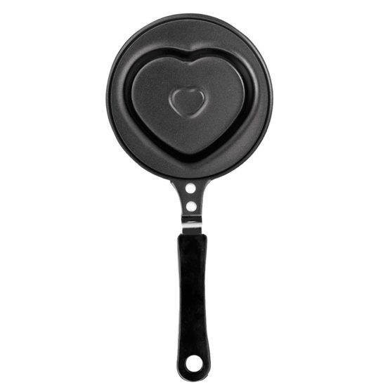 IBILI Frying pan with Heart Shape 12 cm, Aluminium, Black, 12 x 12 x 6 cm