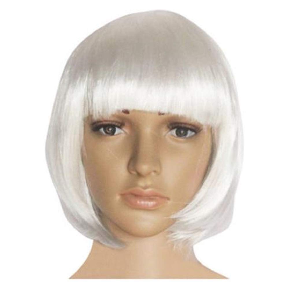 Matissa Women's Ladies Short BOB Wig Fancy Dress Cosplay Wigs POP Party Costume(White), Eén maat