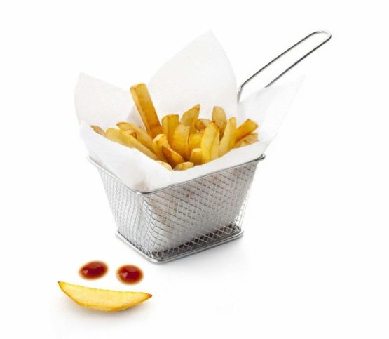 IBILI Mini Frying Basket Square, Stainless Steel, Silver, 9 x 10.5 x 18 cm - Image 2