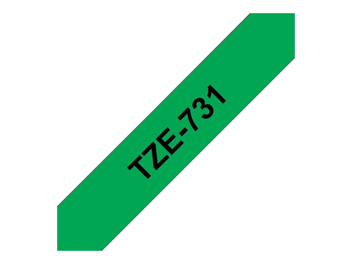 Brother TZe-731 Labelling Tape Cassette, Black on Green, 12 mm (W) x 8 m (L), Laminated, Brother Genuine Supplies - Image 4