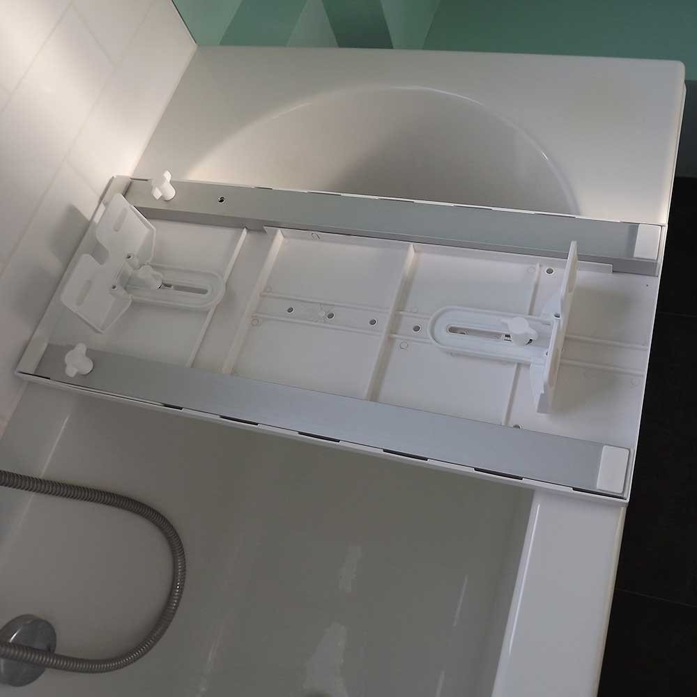 NRS Healthcare Myco Adjustable Bath/Shower Board, 66 - 76 cm with Handle, White - Image 4