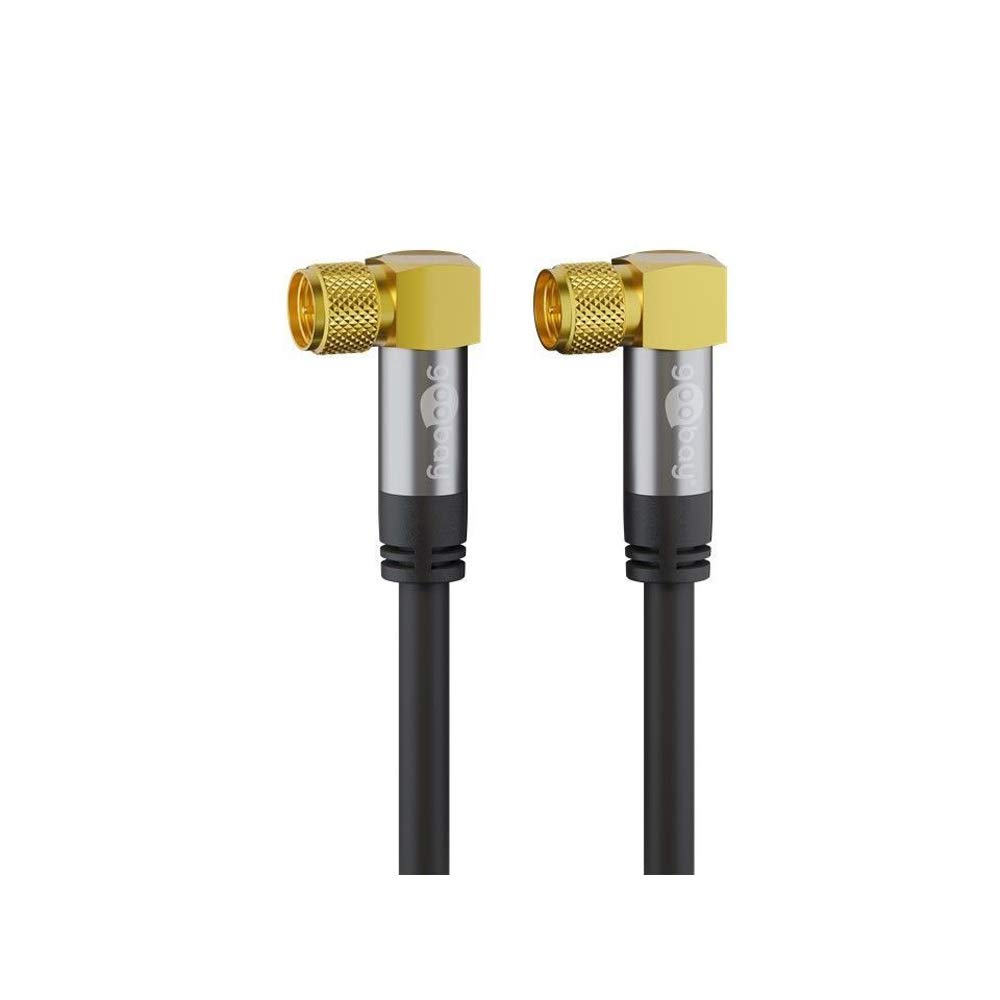 Goobay 70573 SAT Antenna Cable, 135 dB, 4x Shielded, Black, 2m Length, (2M) EU