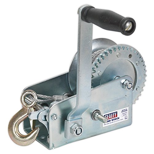 Sealey Gwc2000M Geared Hand Winch 900Kg Capacity with Cable, Silver