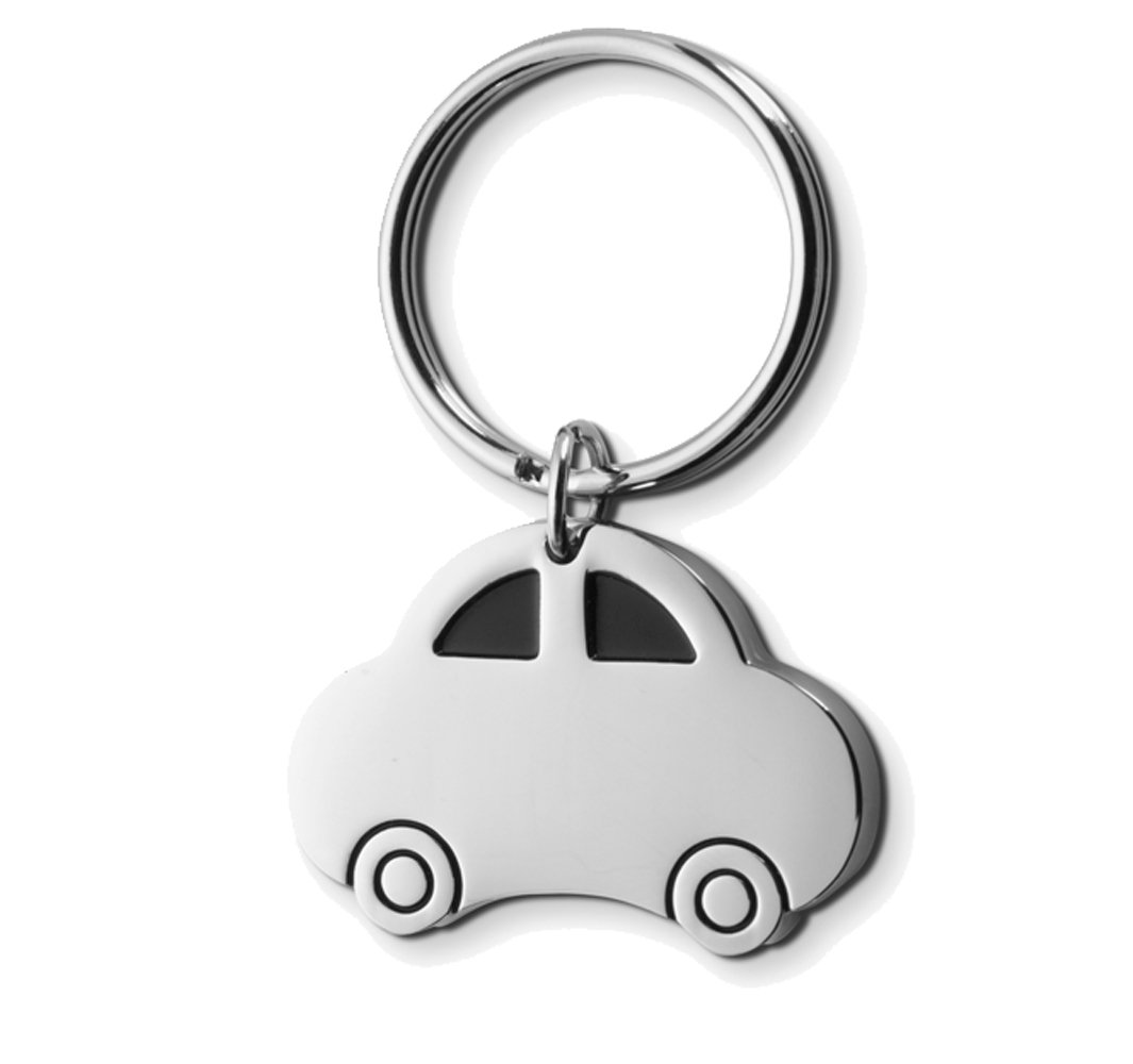 eBuyGB Metal Stocking Filler Gift Keyring, 4 cm, Car Keyring, Silver