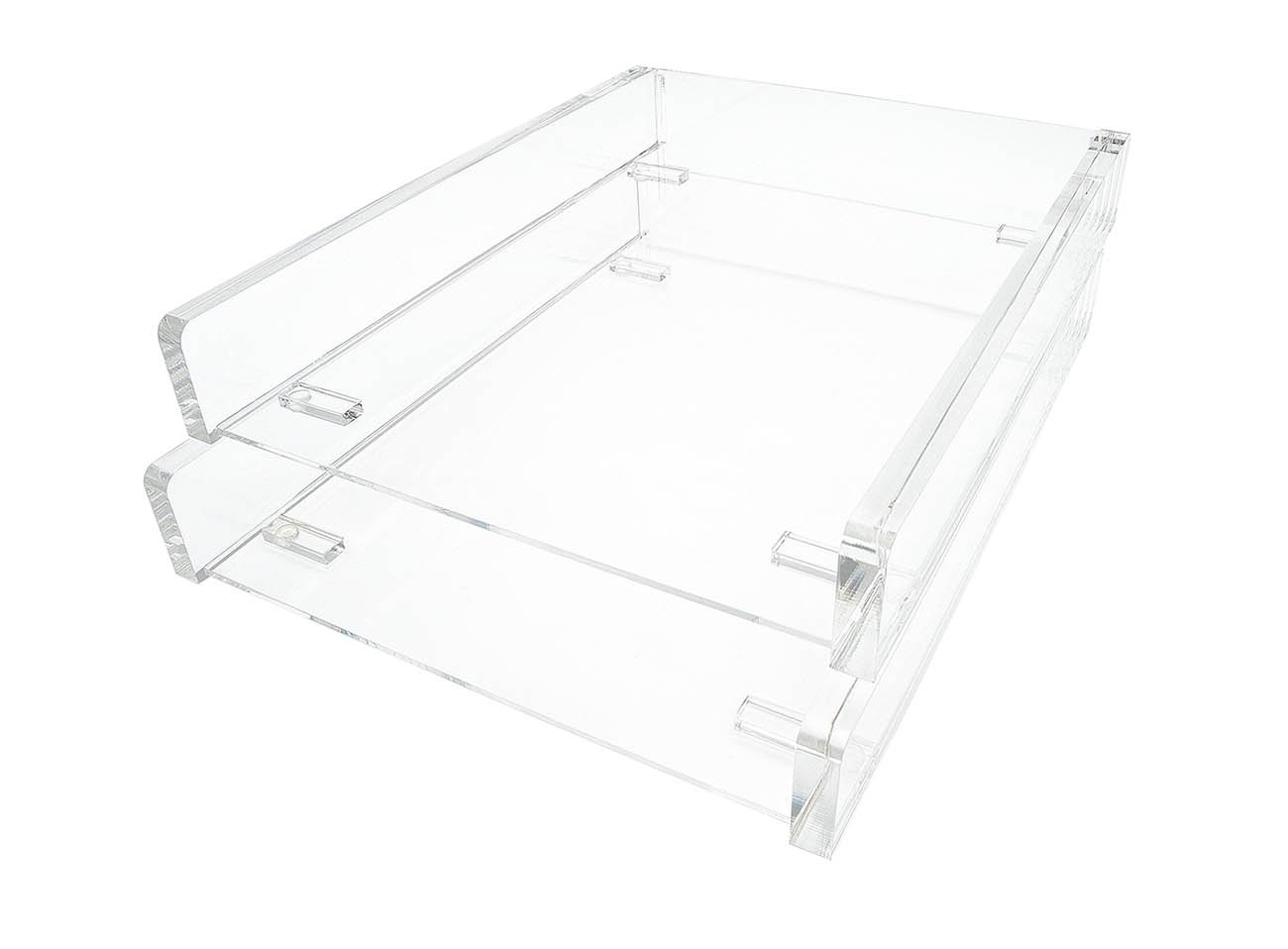 WEDO Cristallic 608016 Acrylic Letter Tray A4 Stackable Clear, Transparent, 31 x 24.2 x 4.8 cm - Image 2