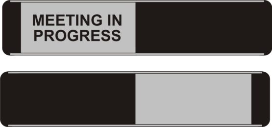 Seco Meeting In Progress/Blank Sliding Sign, 255mm x 52mm - Aluminum/PVC