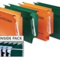 Rexel 330 Lateral Hanging Files with Tabs and Inserts, 30 mm base, 100 Percent Recycled Manilla, Green, Crystalfile Classic, Pack of 25, 3000109